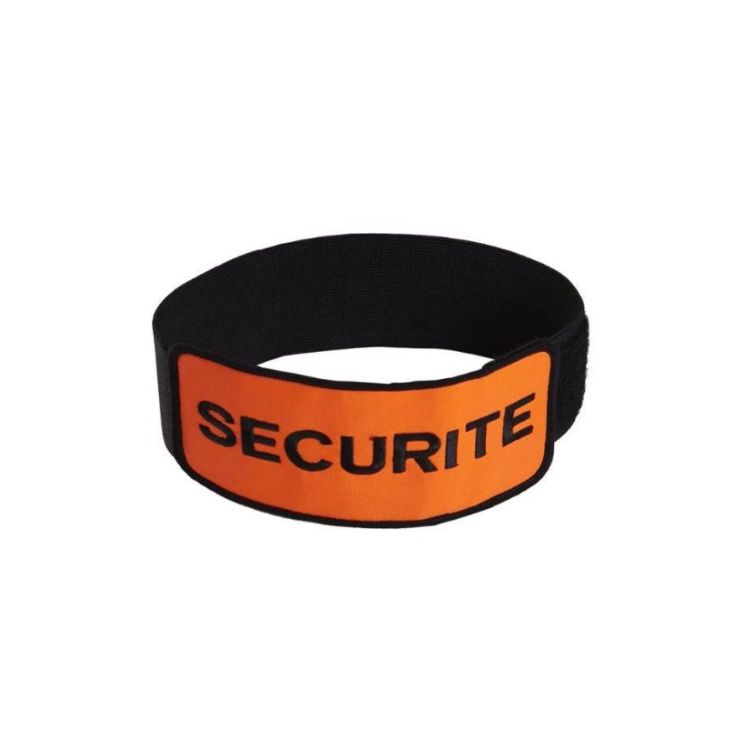 Brassard prismatique fluo orange marqué SECURITE - pour la sécurité privée