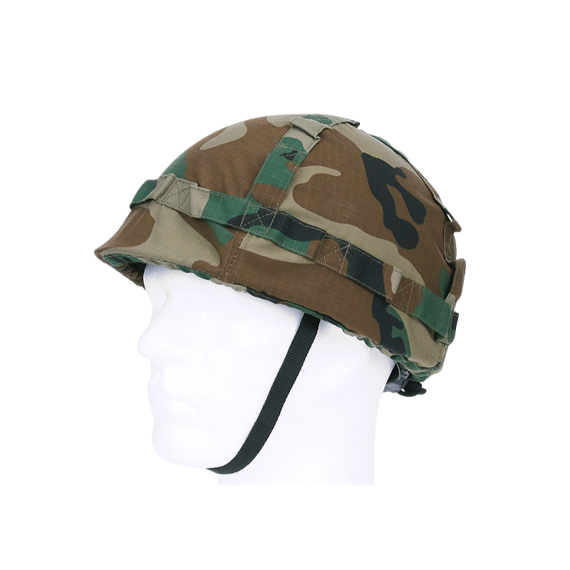 Casque plastique enfant kaki + Housse camouflage