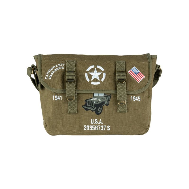Musette en toile kaki Willys USA - FOSTEX