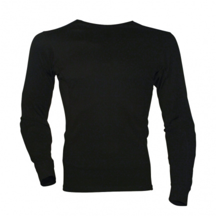 Sous vêtement chaud sweat shirt col rond noir - MEGA DRY